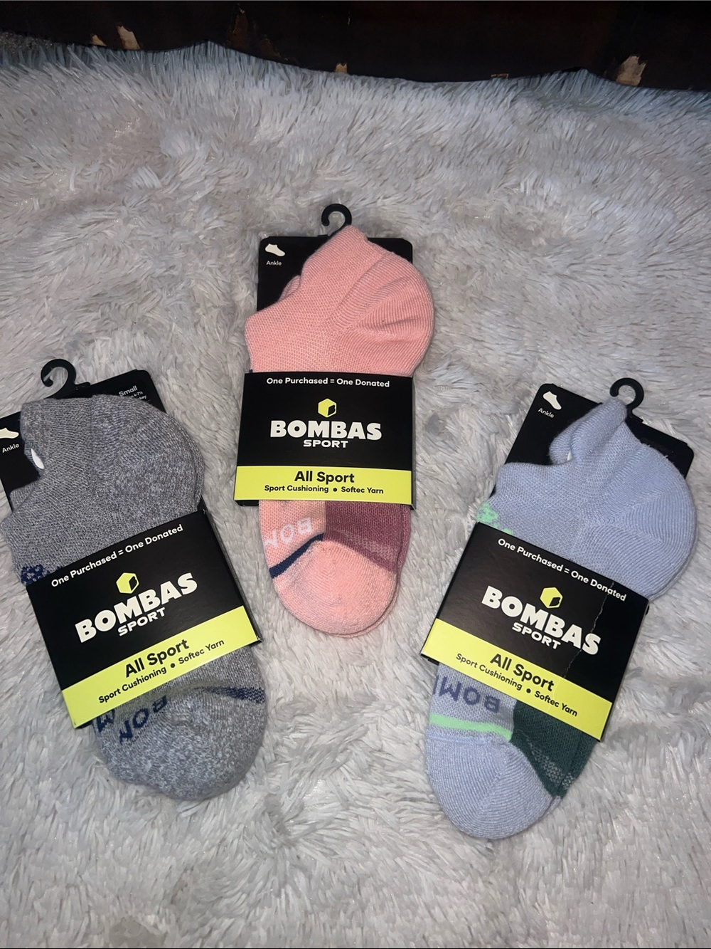 BOMBAS DYNAMIC TRIO OF ALL SPORT ANKLE SOCKS